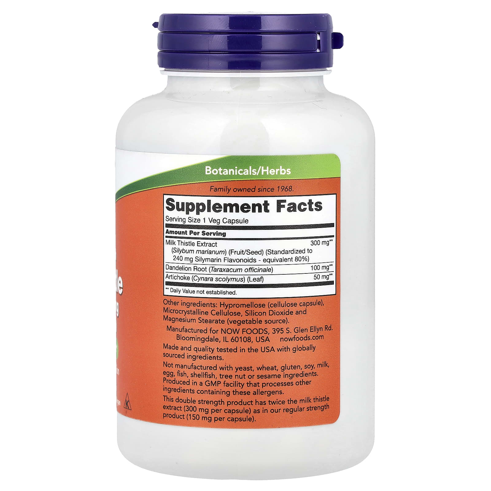 NOW Foods, Milk Thistle Extract, 300 mg, 200 Veg Capsules