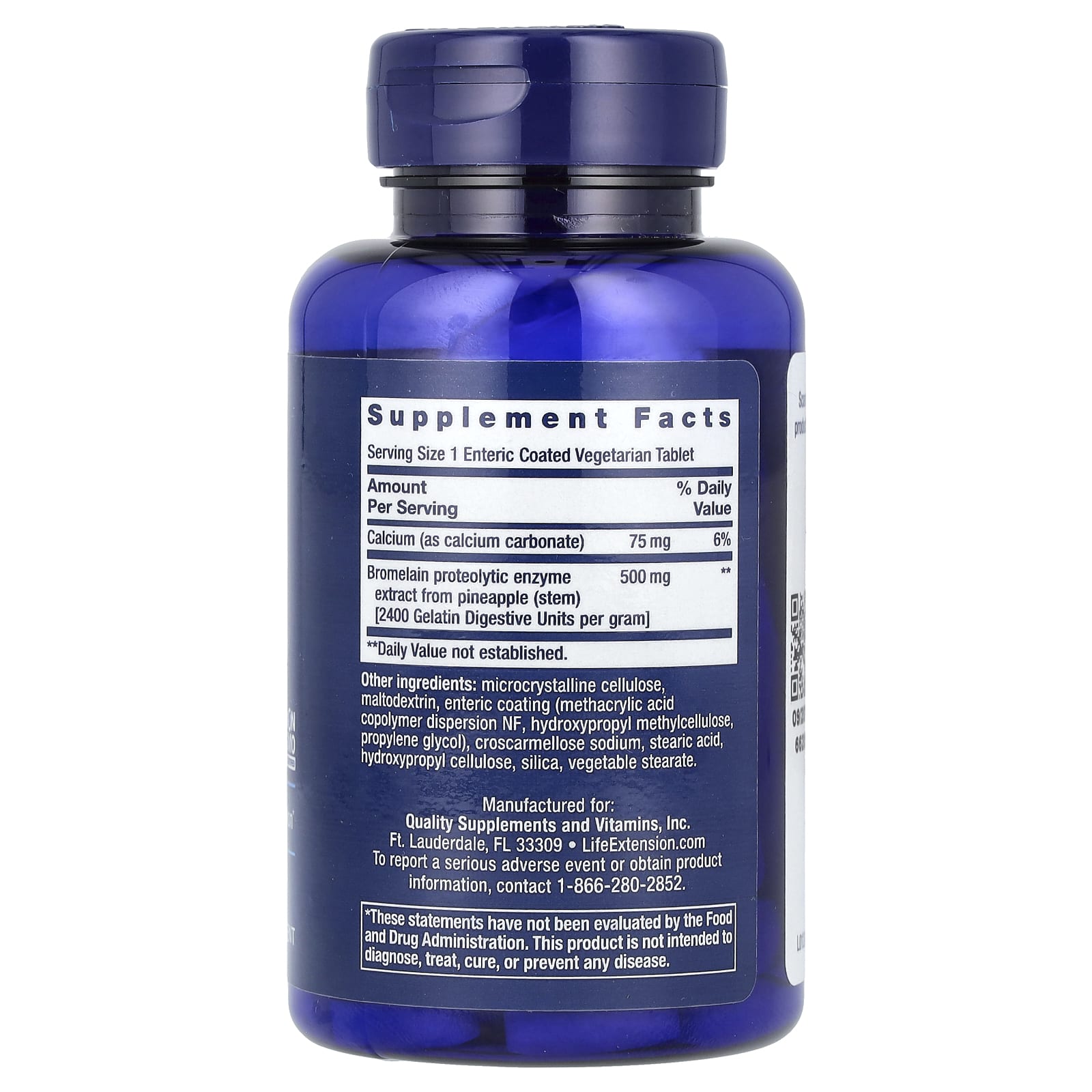 Life Extension, Specially-Coated Bromelain, 60 Enteric Coated Vegetarian Tablets