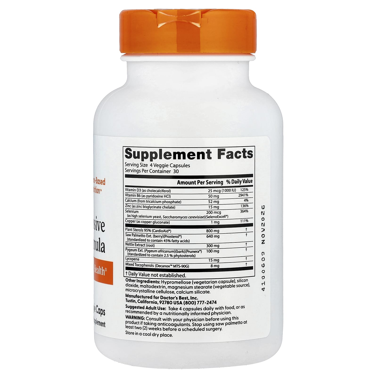 Doctor's Best, Comprehensive Prostate Formula, 120 Veggie Caps