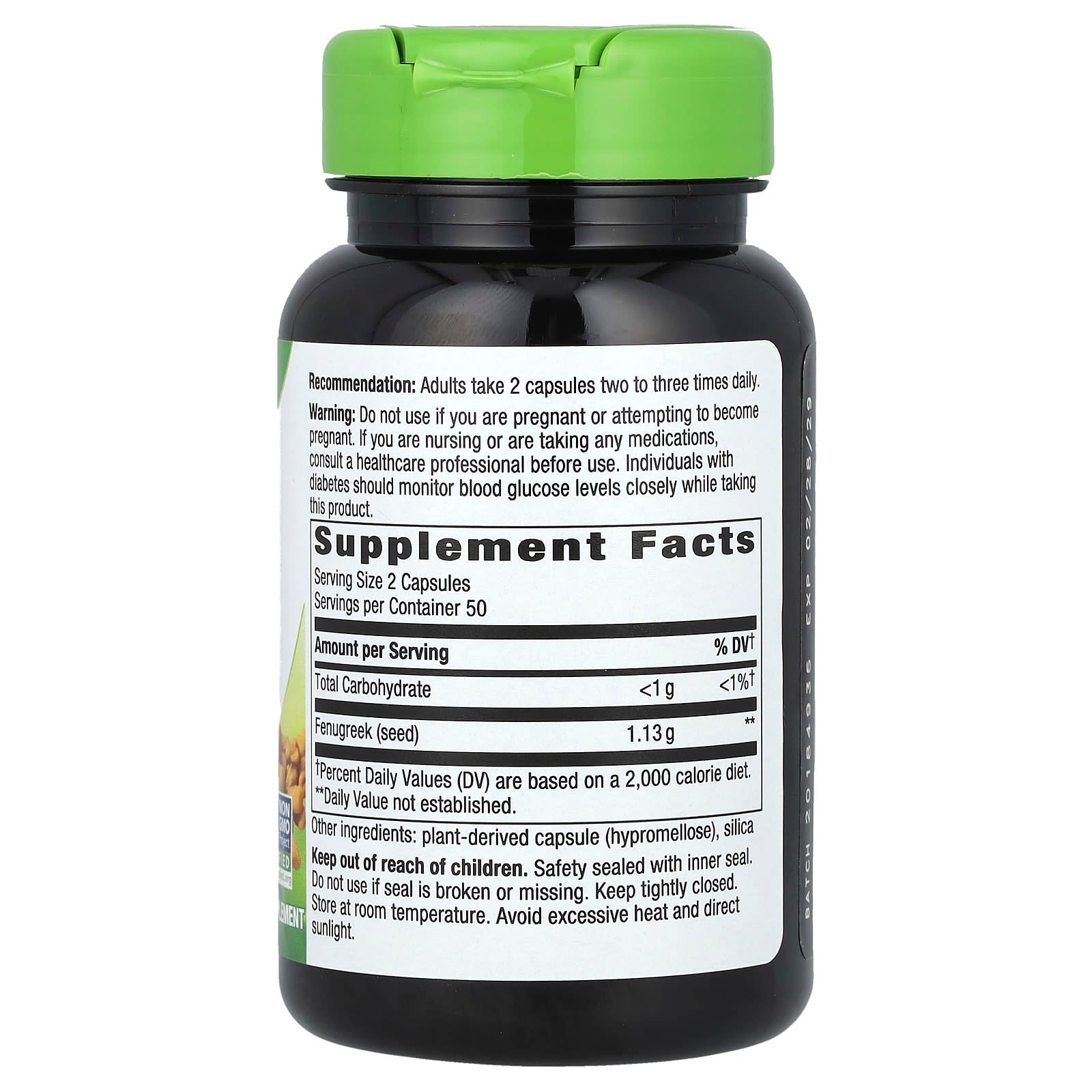 Nature's Way, Fenugreek Seed, 100 Vegan Capsules (565 mg per Capsule)
