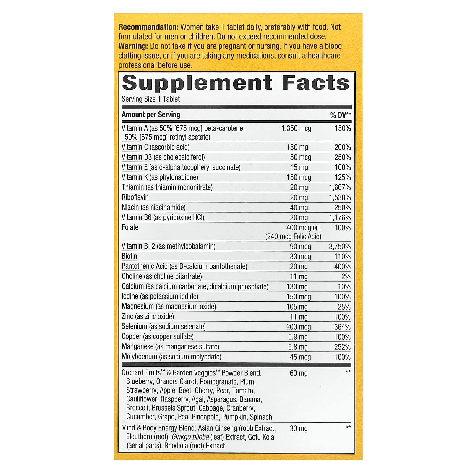 Nature's Way, Alive! Women's 50+ Ultra Multivitamin, 60 Tablets