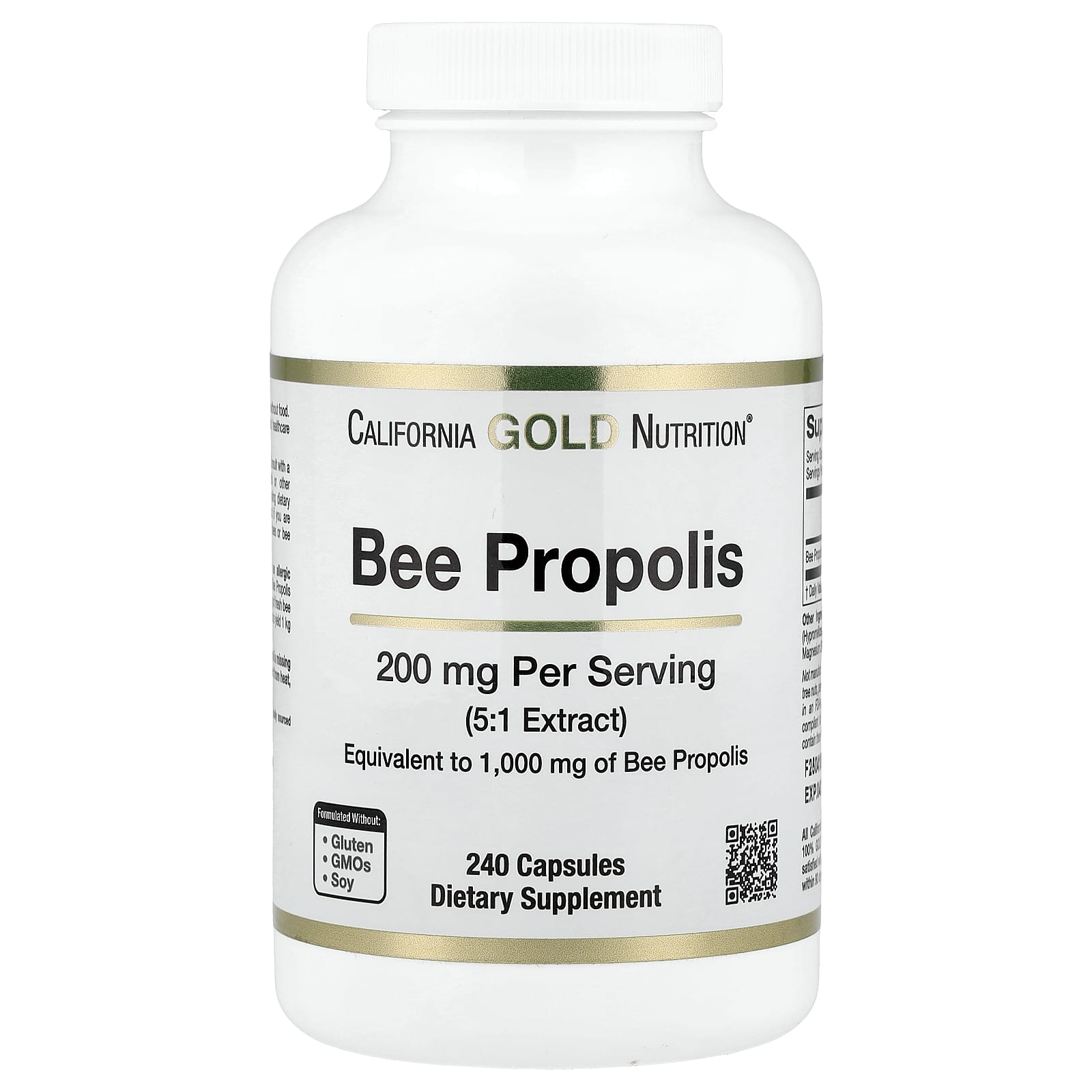 California Gold Nutrition, Bee Propolis, 1,000 mg, 240 Capsules