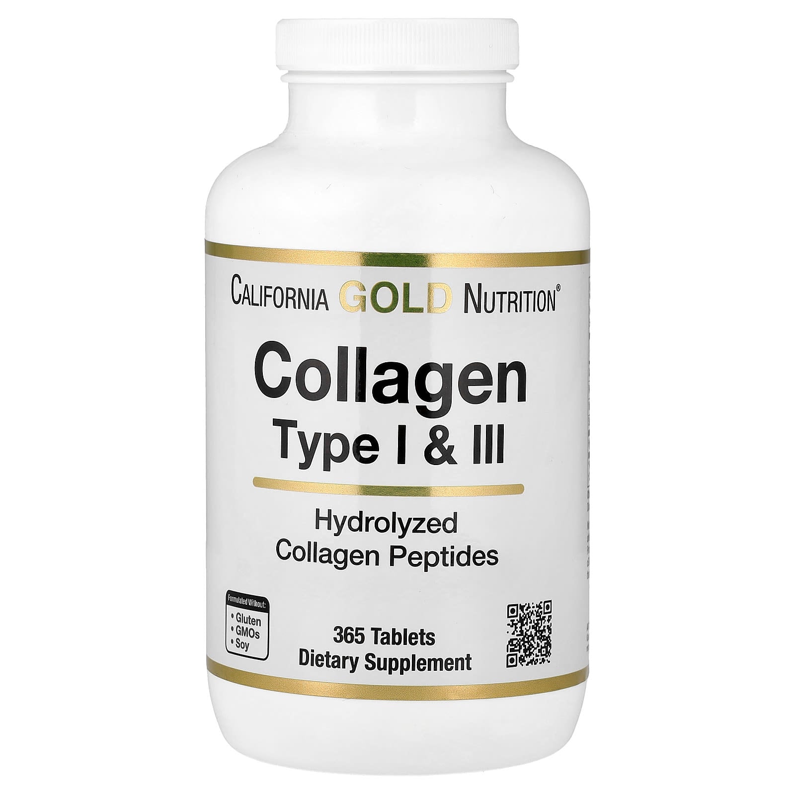 California Gold Nutrition, Hydrolyzed Collagen Type I & III, 365 Tablets