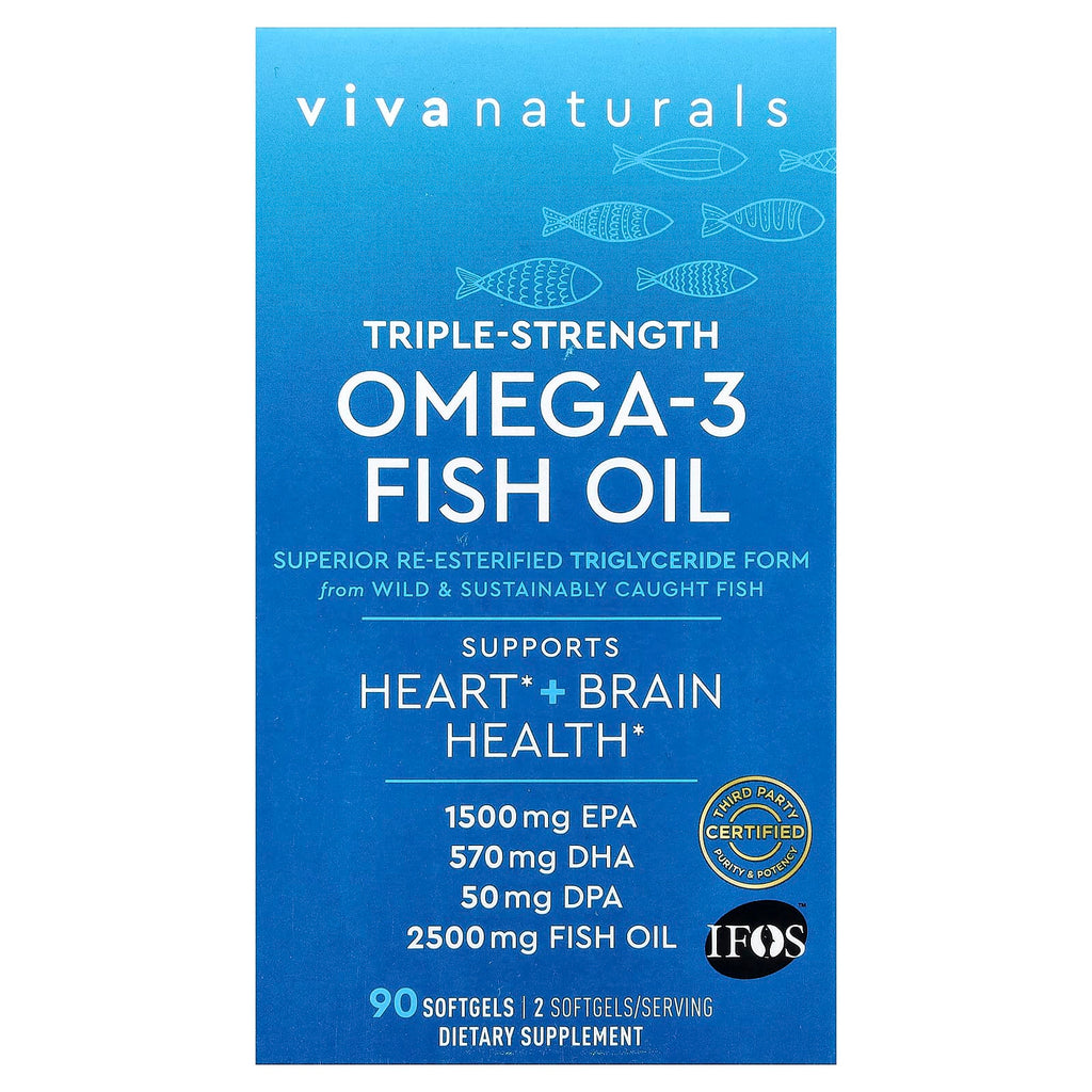 Viva Naturals, Omega-3 Fish Oil, Triple Strength, 2,500 mg, 90 Softgels