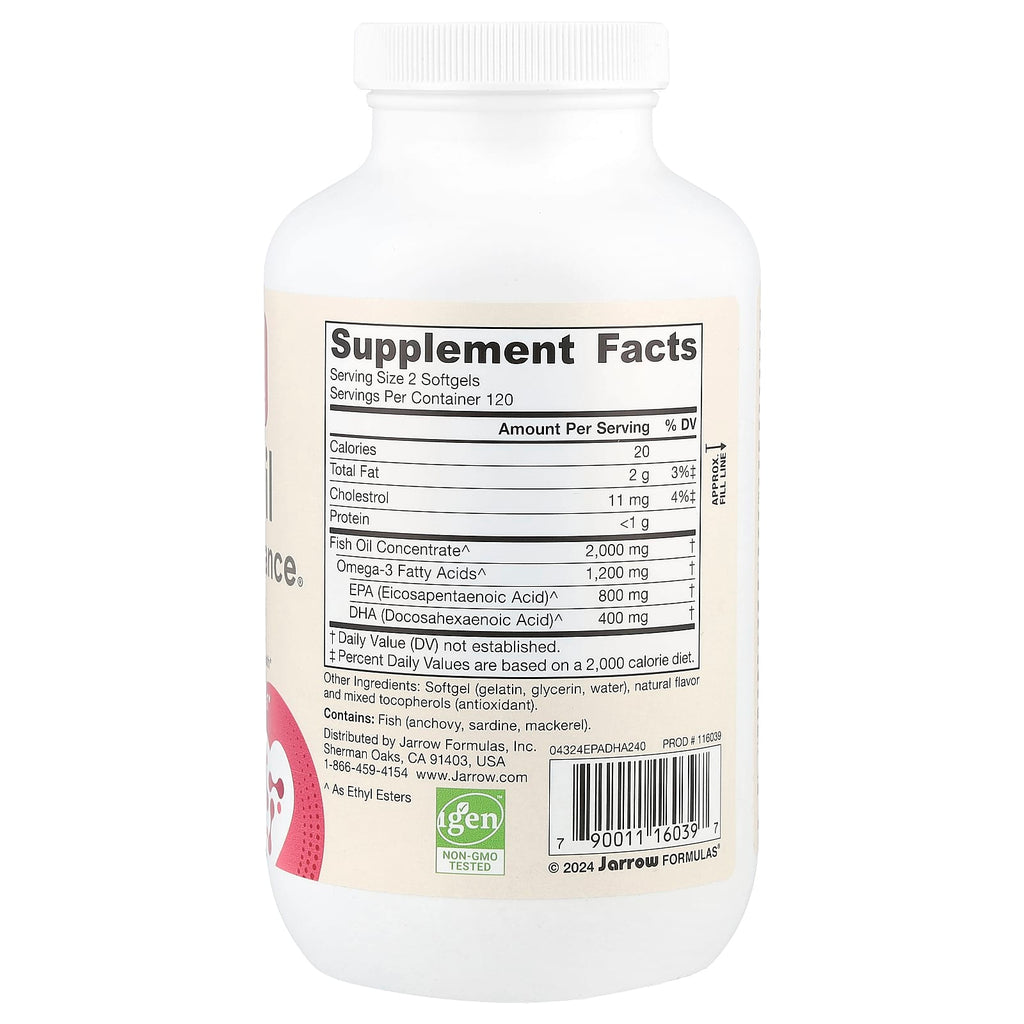Jarrow Formulas, Fish Oil EPA-DHA Balance®, 240 Softgels (1,000 mg per Softgel)