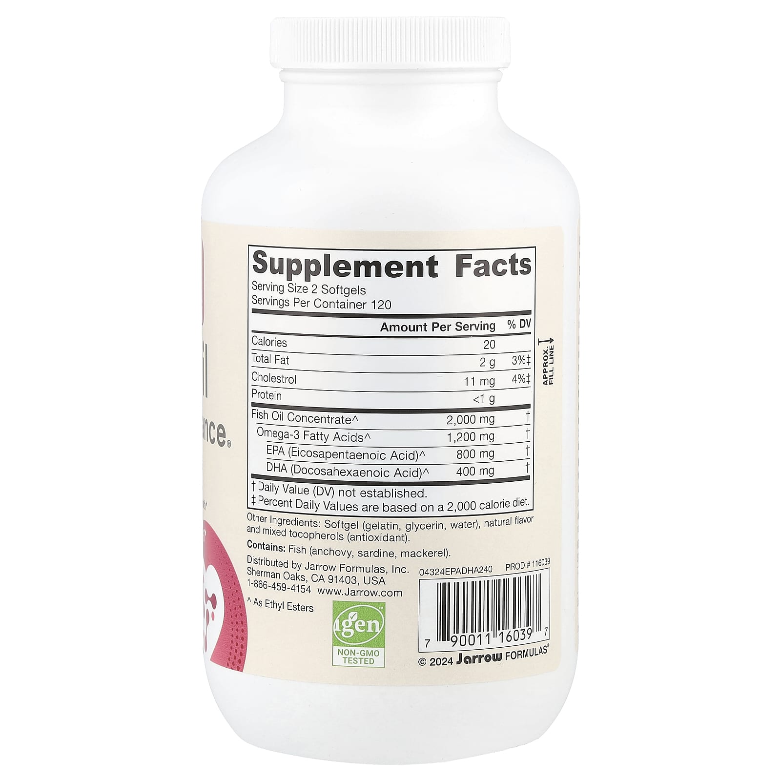 Jarrow Formulas, Fish Oil EPA-DHA Balance®, 240 Softgels (1,000 mg per Softgel)