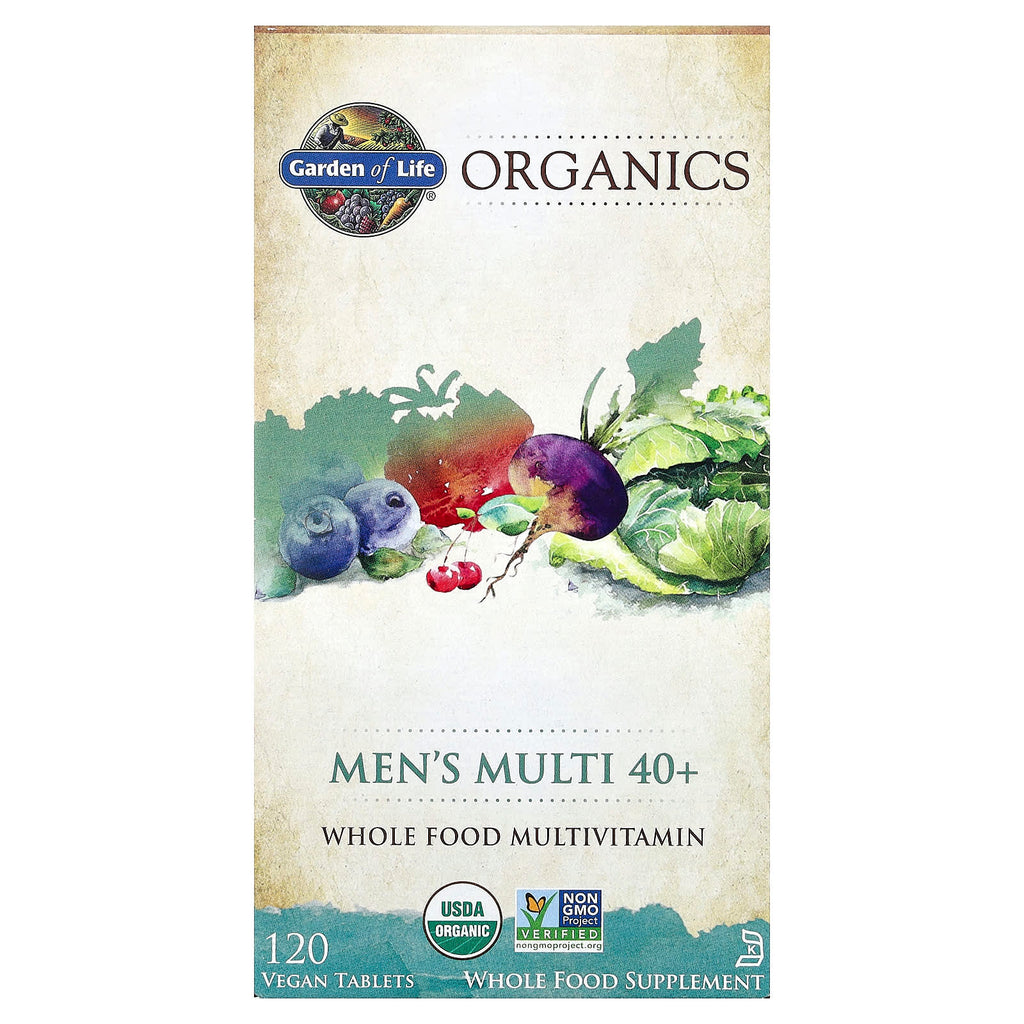 Garden of Life, Organics, Men's Multi 40+, 120 Vegan Tablets