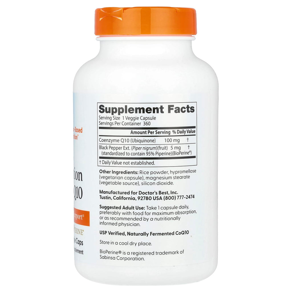 Doctor's Best, High Absorption CoQ10 , 100 mg, 360 Veggie Caps
