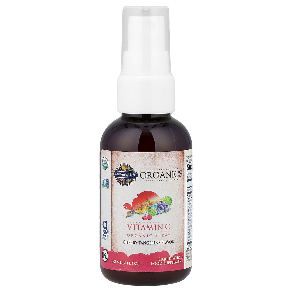 Garden of Life, Organics, Vitamin C Organic Spray, Cherry-Tangerine, 2 fl oz (58 ml)