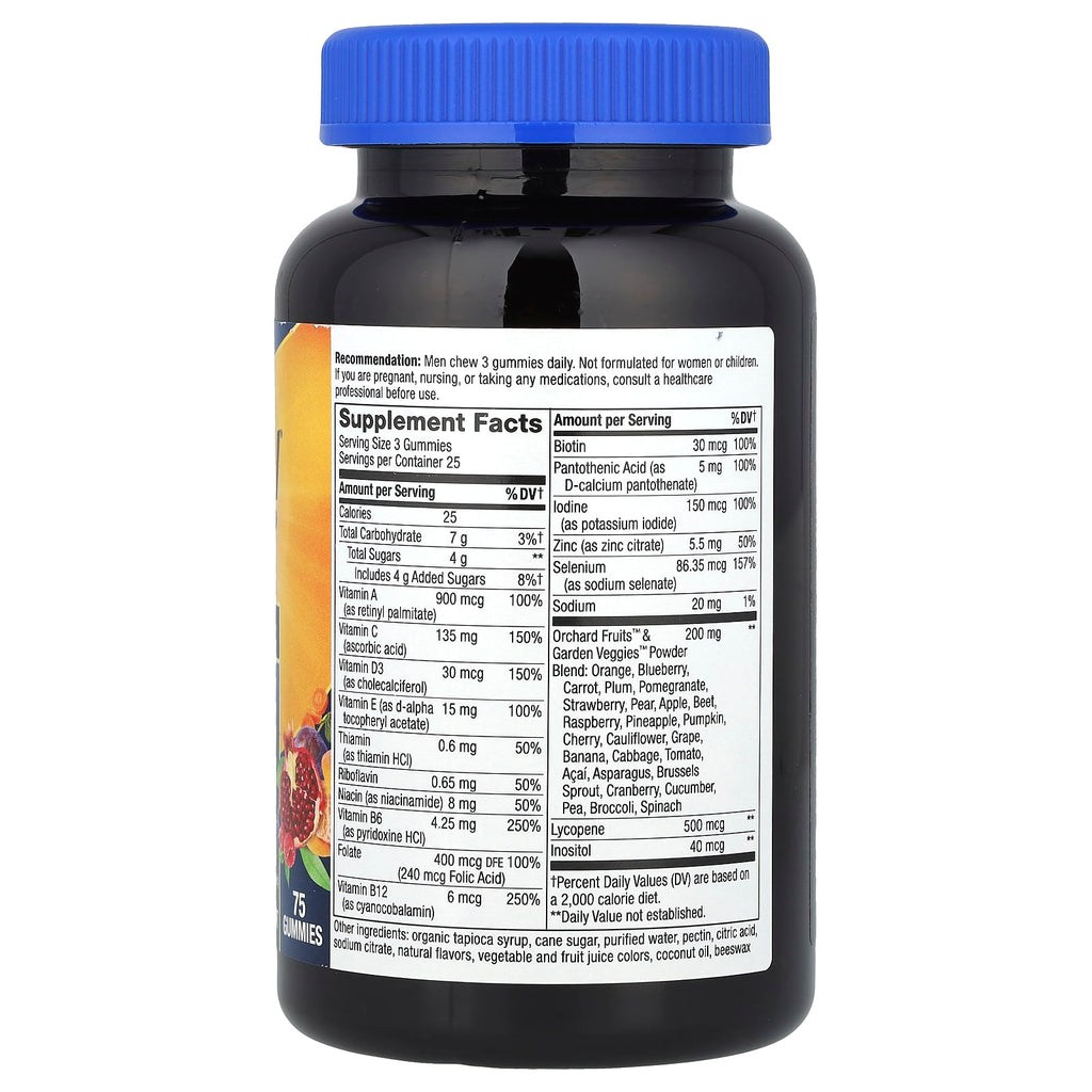 Nature's Way, Alive!® Men's Premium Gummy Multivitamin, Orange, Grape & Cherry, 75 Gummies
