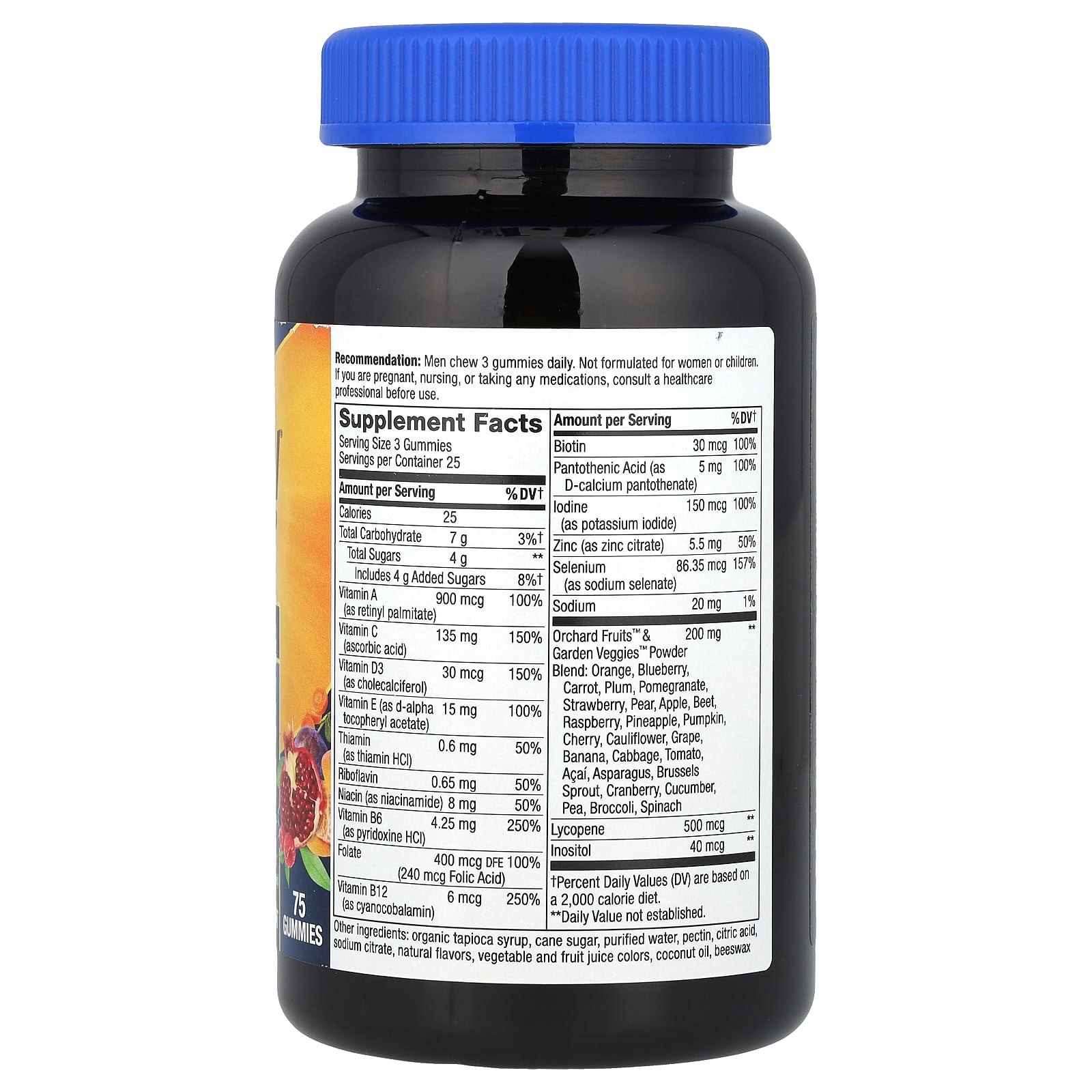 Nature's Way, Alive!® Men's Premium Gummy Multivitamin, Orange, Grape & Cherry, 75 Gummies