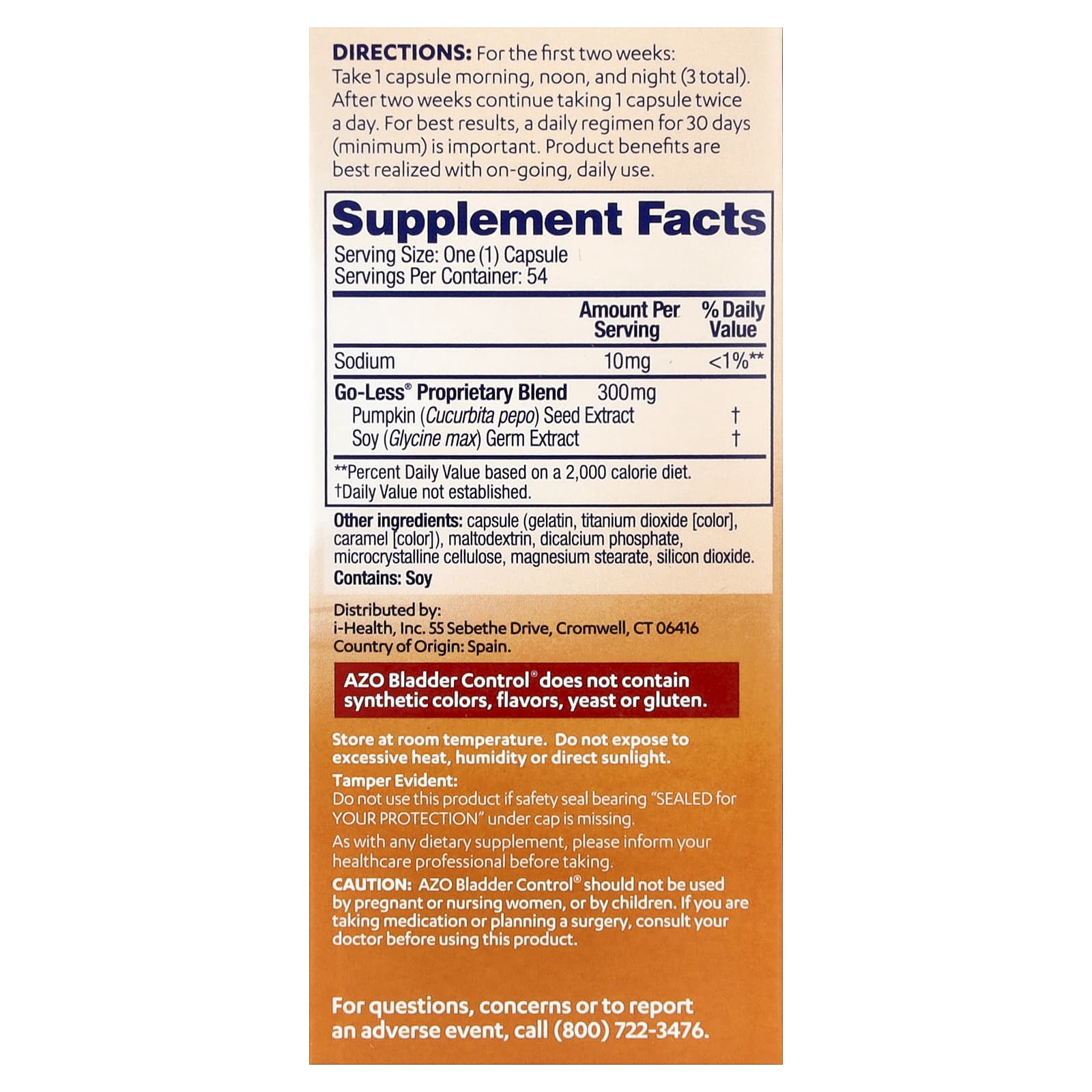 AZO, Bladder Control®, With Go-Less®, 54 Capsules