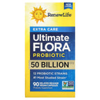 Renew Life, Extra Care Ultimate Flora™ Probiotic, 50 Billion CFU, 90 Delayed Release Vegan Capsules