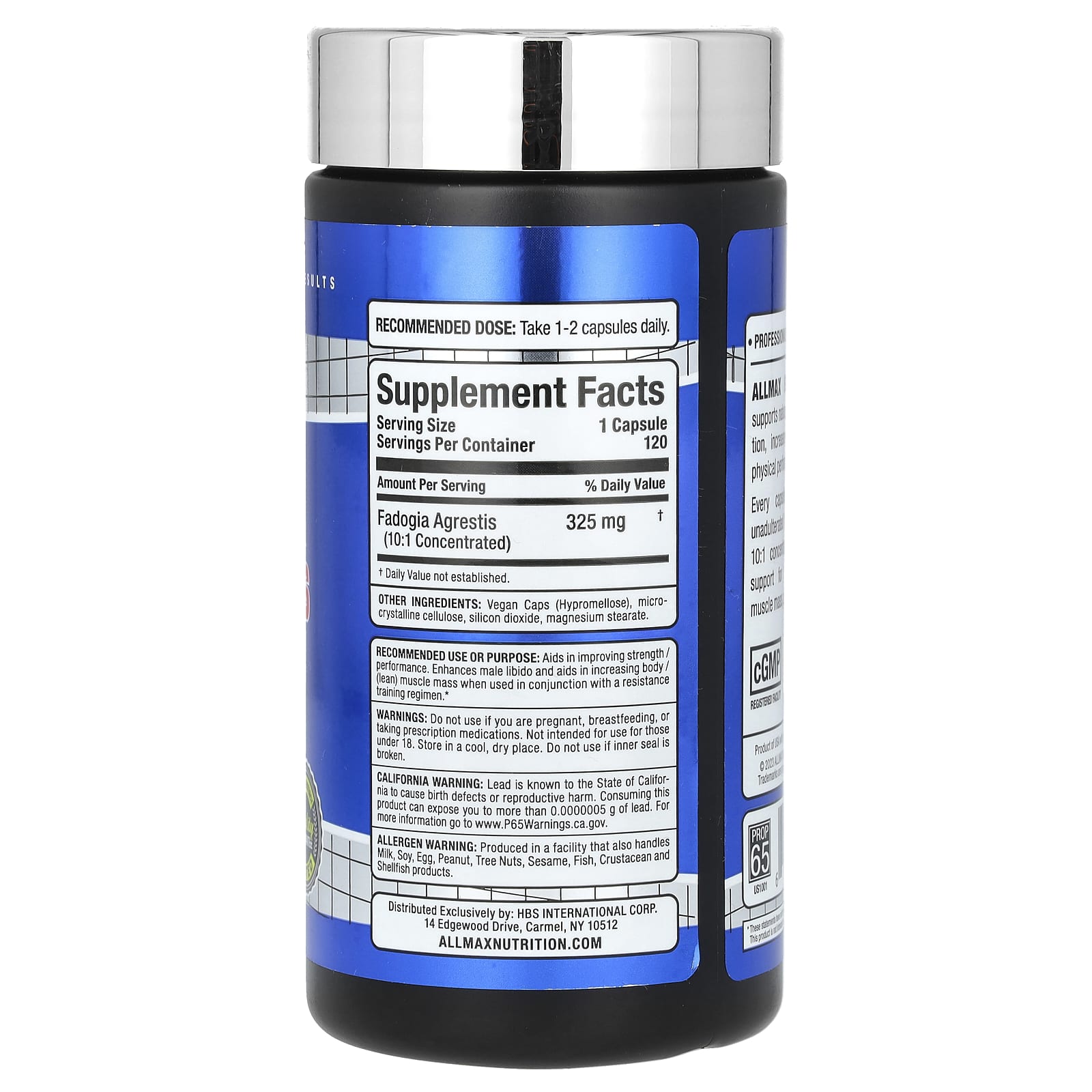 ALLMAX, Essentials, Fadogia Agrestis, 325 mg , 120 Capsules