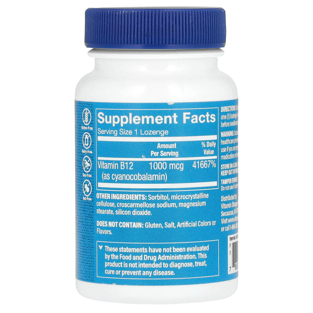 The Vitamin Shoppe, Vitamin B12, 1,000 mcg, 100 Lozenges