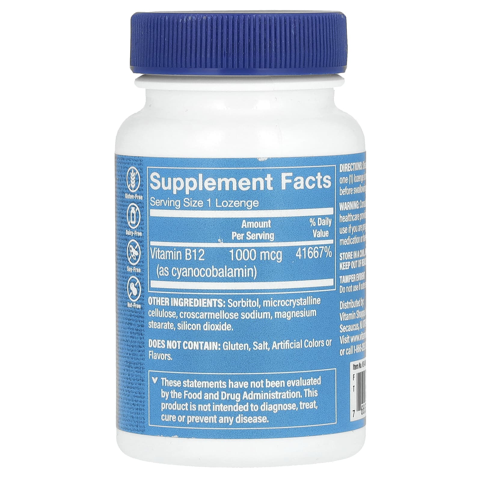 The Vitamin Shoppe, Vitamin B12, 1,000 mcg, 100 Lozenges