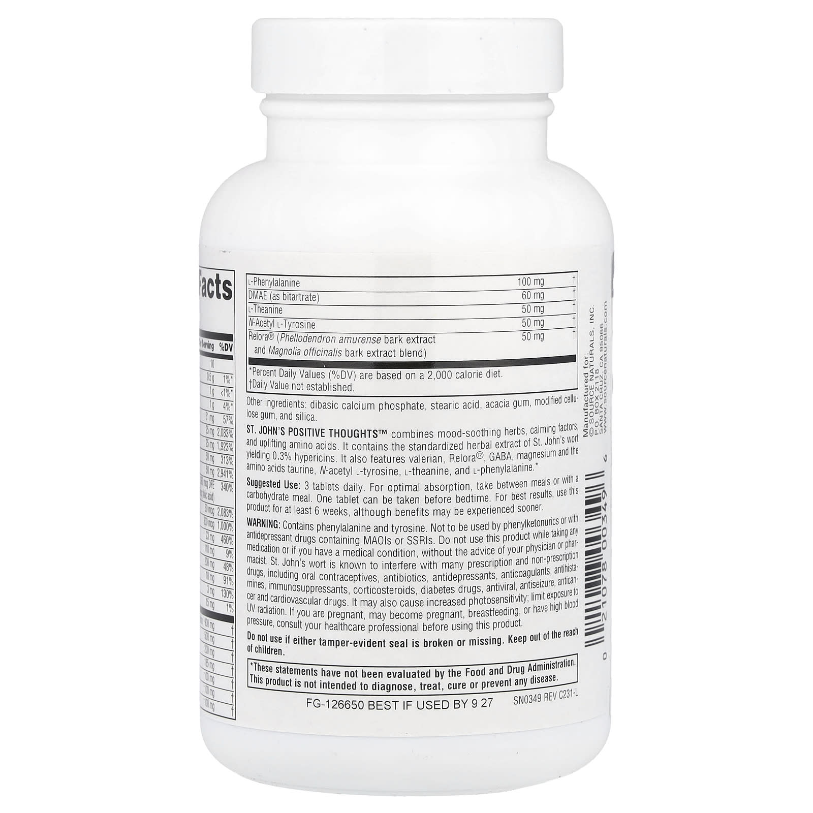 Source Naturals, St. John's Positive Thoughts™, 90 Tablets