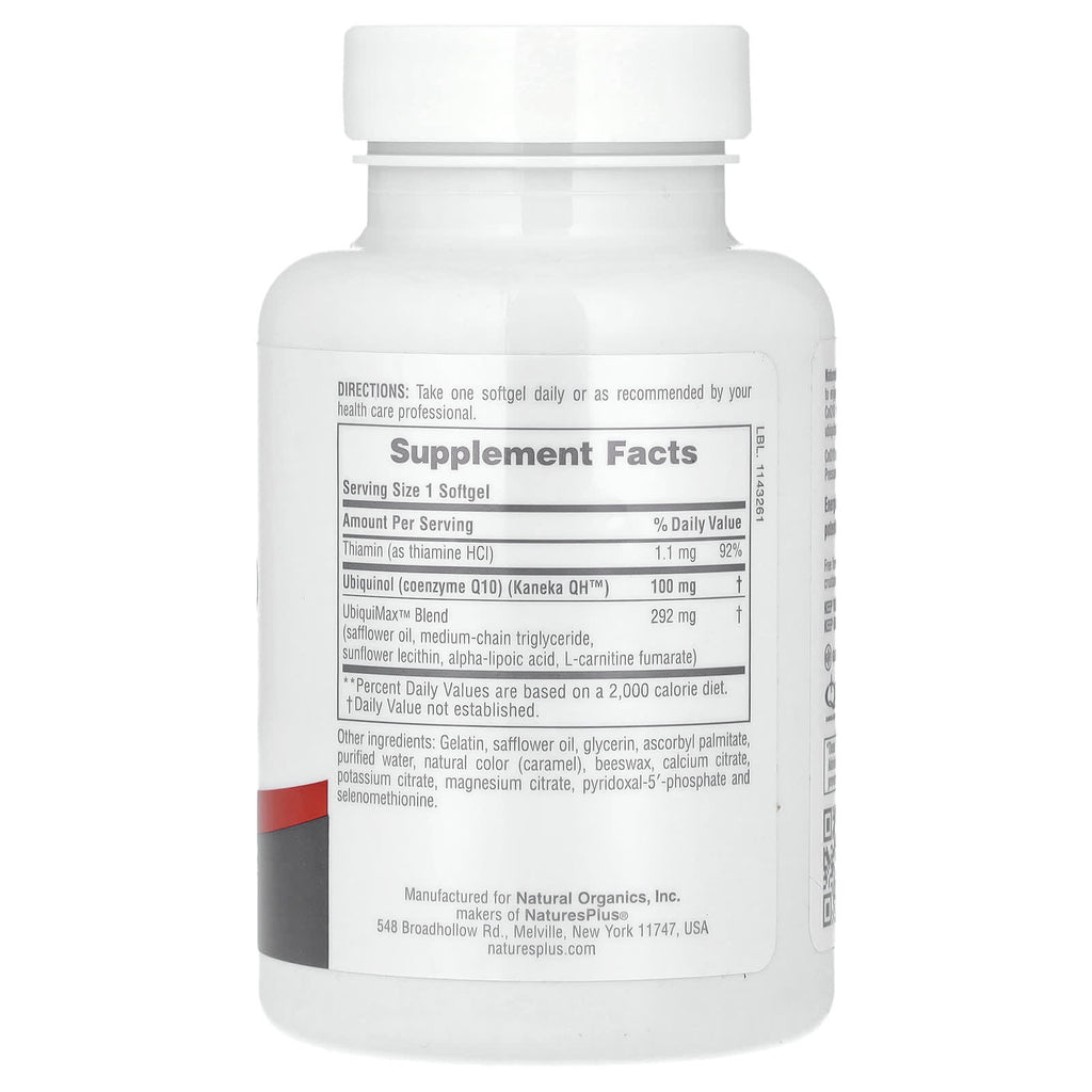 NaturesPlus, Beyond CoQ10 Ubiquinol, 100 mg, 60 Softgels