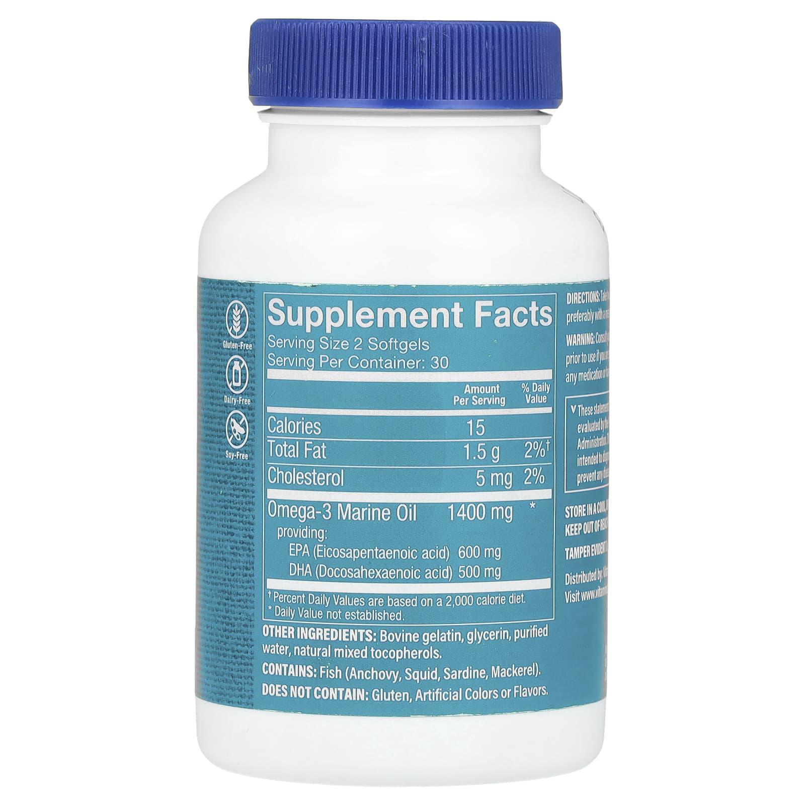 The Vitamin Shoppe, Omega-3 Mini, High Potency, 60 Softgels (700 mg per Softgel)
