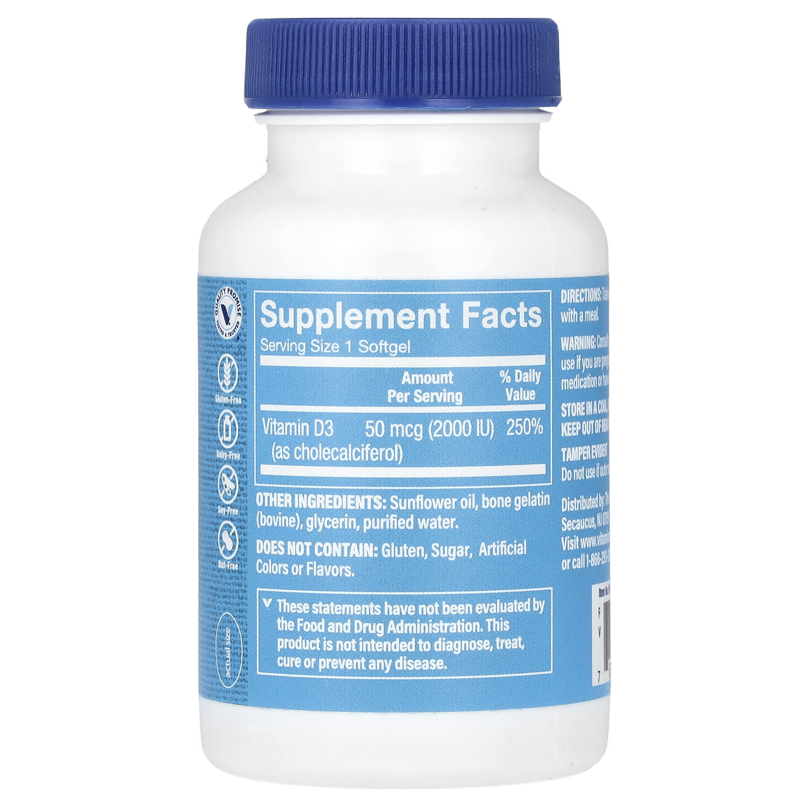 The Vitamin Shoppe, Vitamin D3, 50 mcg (2,000 IU), 200 Softgels