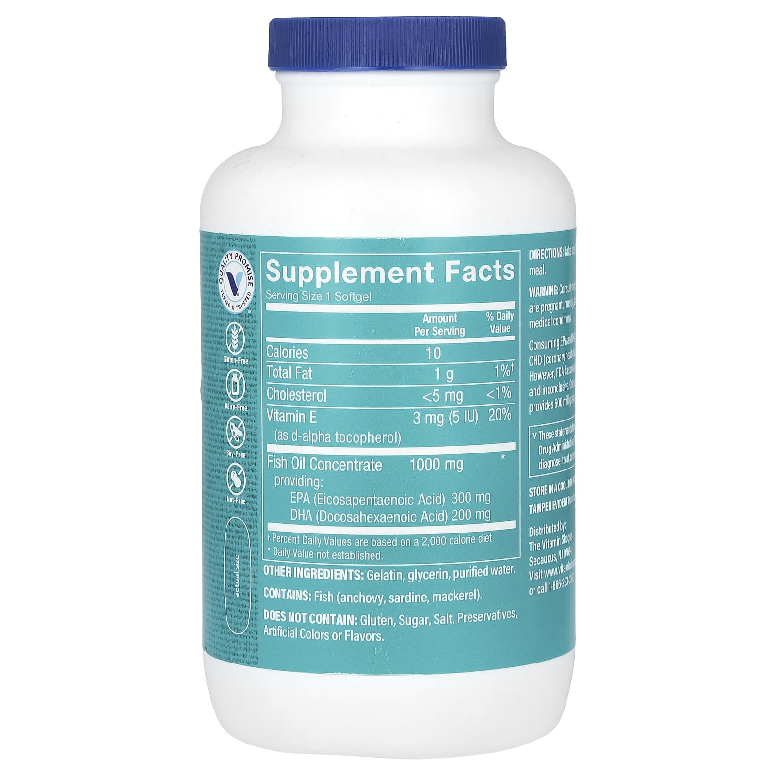 The Vitamin Shoppe, Omega-3 Fish Oil, 240 Softgels