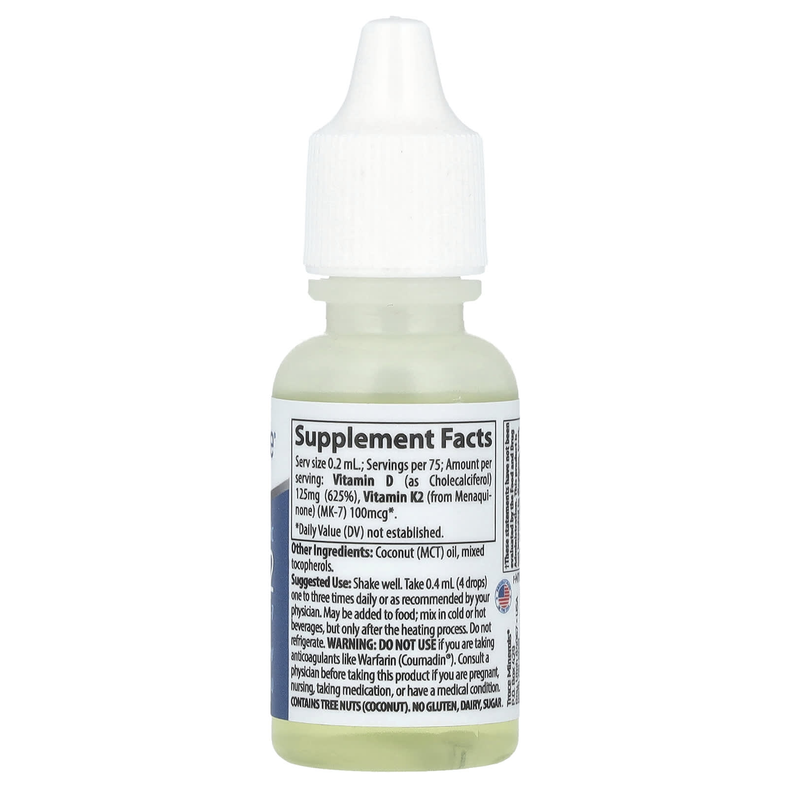 Trace, Ionic D3 + K2, 0.5 fl oz (15 ml)