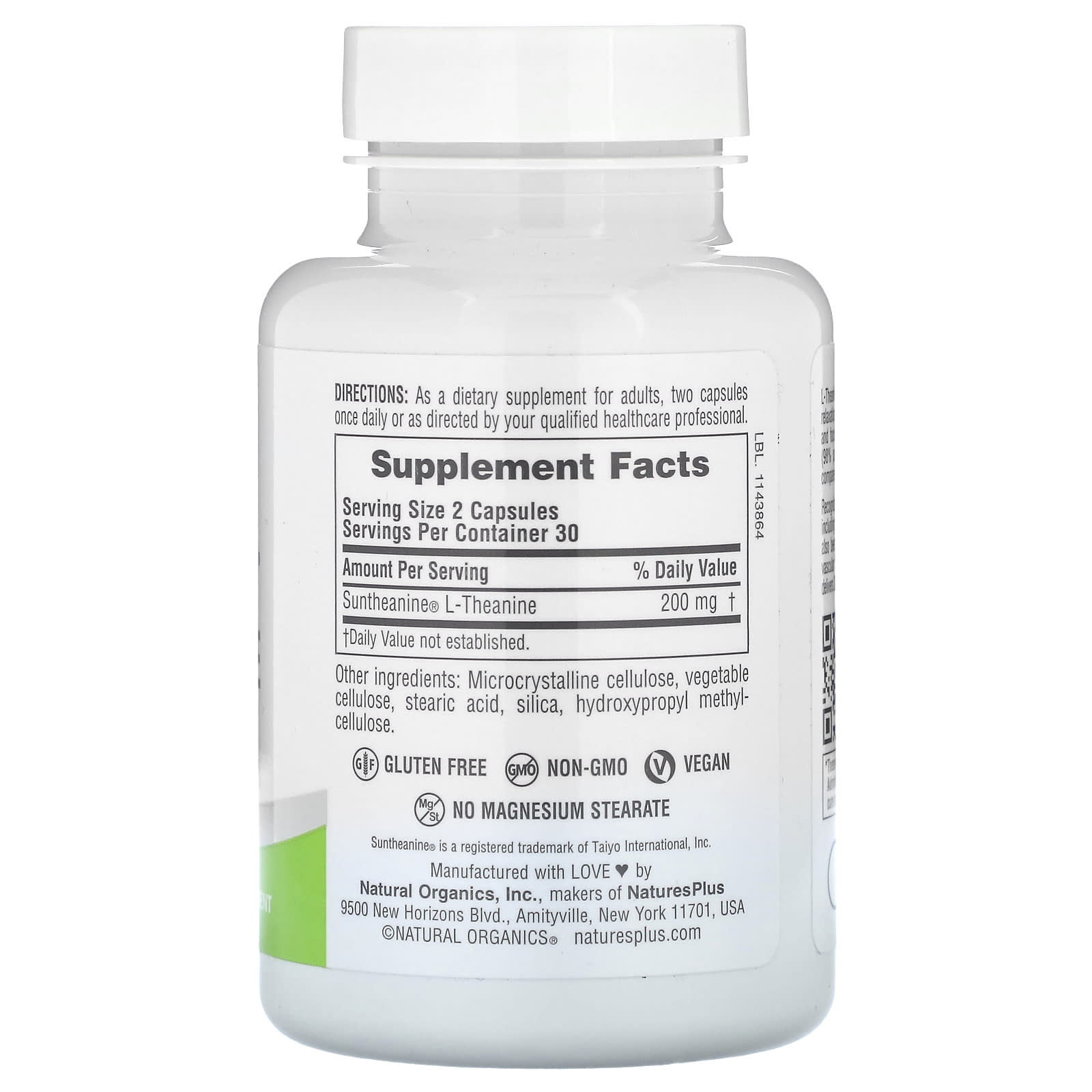 NaturesPlus, Pro, Suntheanine L-Theanine 200, 60 Capsules (100 mg per Capsule)