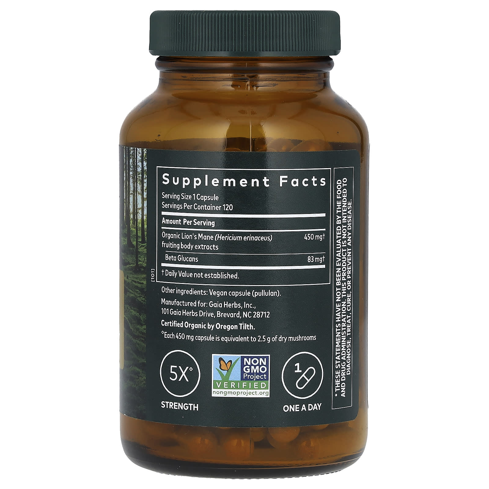 Gaia Herbs, Lion's Mane Mushroom, 120 Vegan Capsules