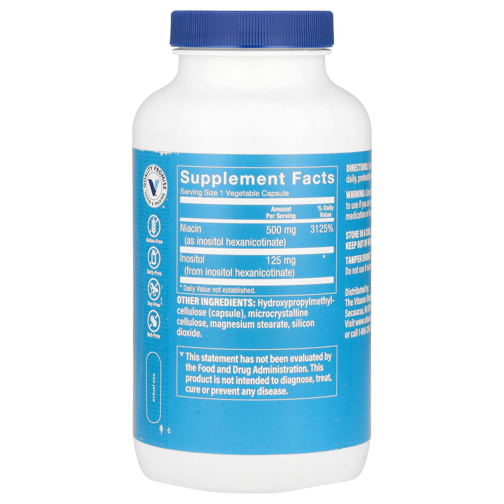 The Vitamin Shoppe, No-Flush Niacin, 500 mg, 300 Vegetable Capsules
