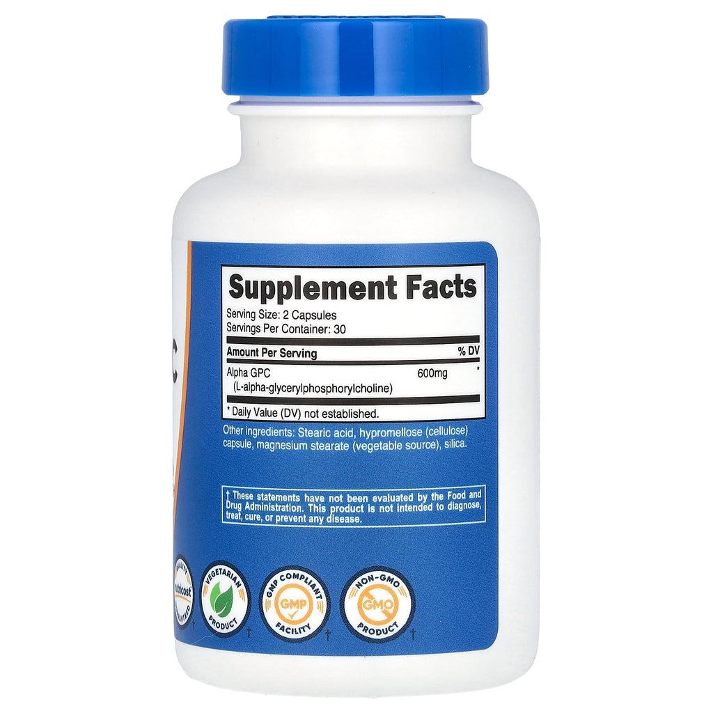 Nutricost, Alpha GPC, 60 Capsules (300 mg per Capsule)