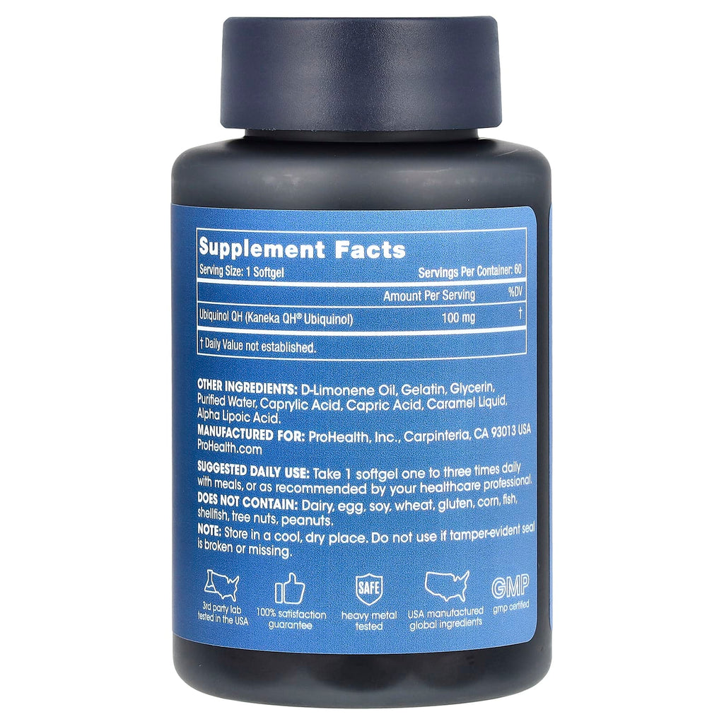 ProHealth Longevity, Ubiquinol CoQ-10, 100 mg, 60 Softgels