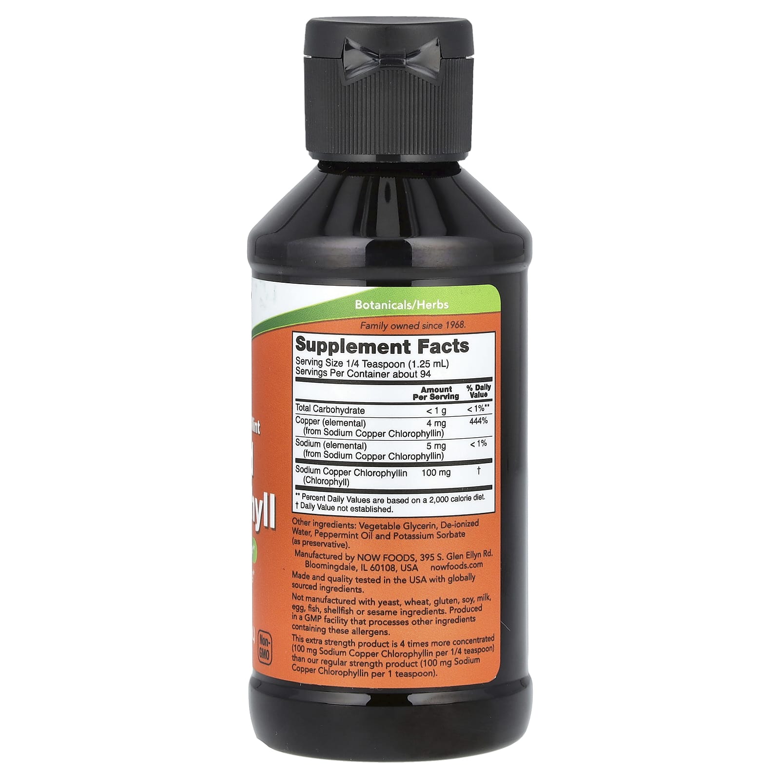 NOW Foods, Liquid Chlorophyll, Mint, 4 fl oz (118 ml)