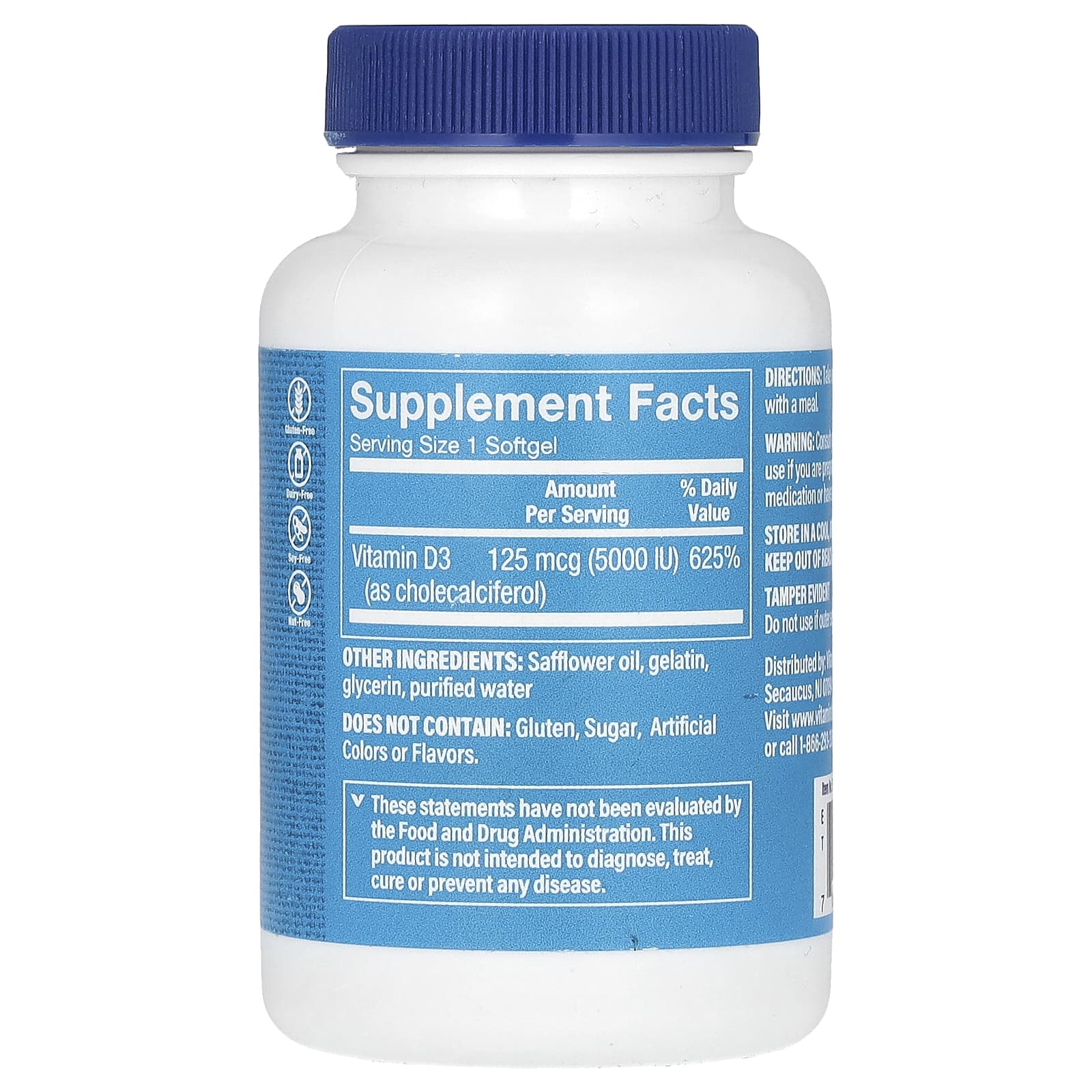 The Vitamin Shoppe, Vitamin D3, 125 mcg (5,000 IU), 200 Softgels