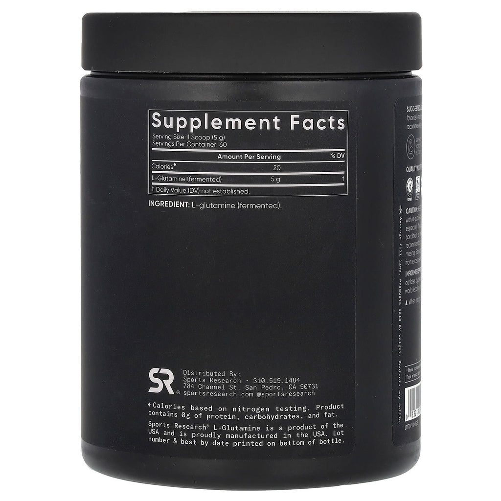 Sports Research, L-Glutamine, Unflavored, 10.58 oz (300 g)