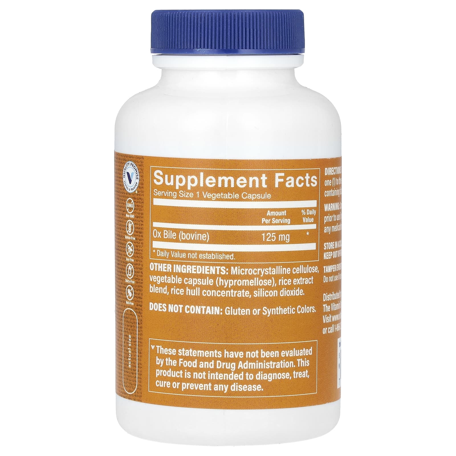 The Vitamin Shoppe, Ox Bile, 100 Vegetable Capsules (125 mg per Capsule)