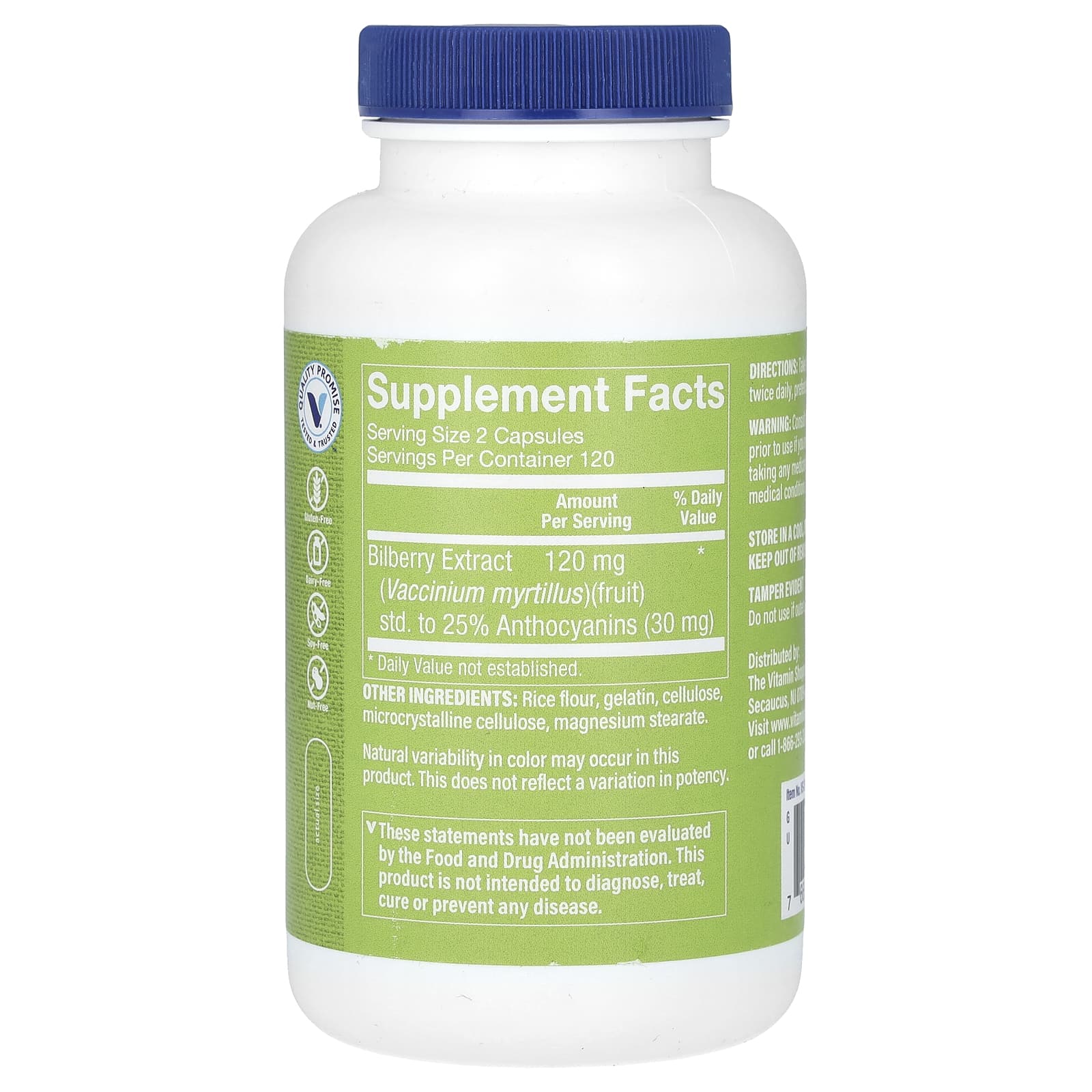 The Vitamin Shoppe, Bilberry Extract, 240 Capsules (60 mg per Capsule)
