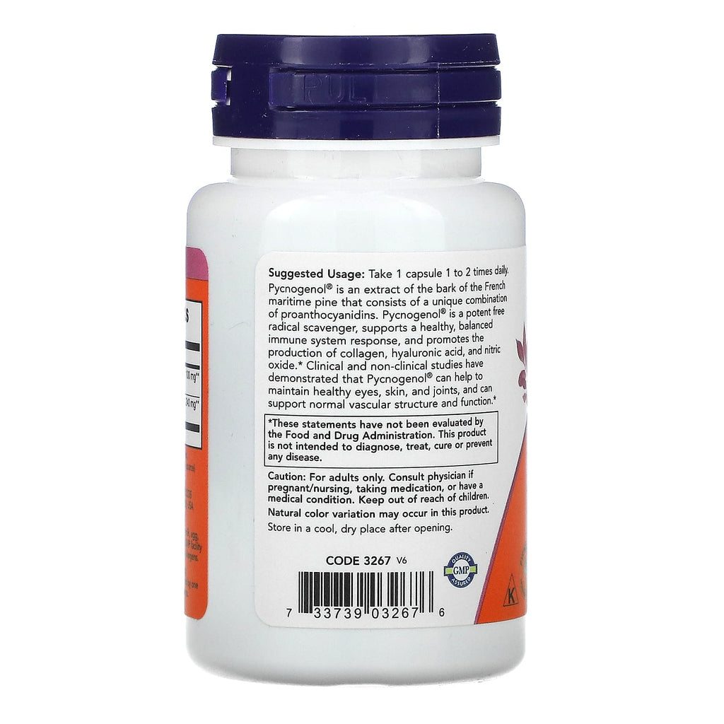 NOW Foods, Pycnogenol, 100 mg, 60 Veg Capsules