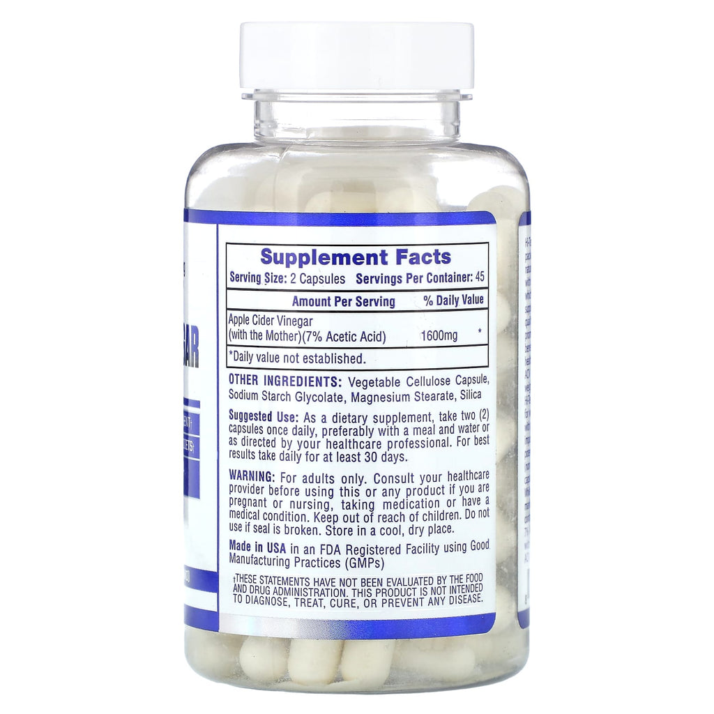 Hi Tech Pharmaceuticals, Apple Cider Vinegar With The Mother, Rapid Release, 90 Veggie Capsules (800 mg per Capsule)
