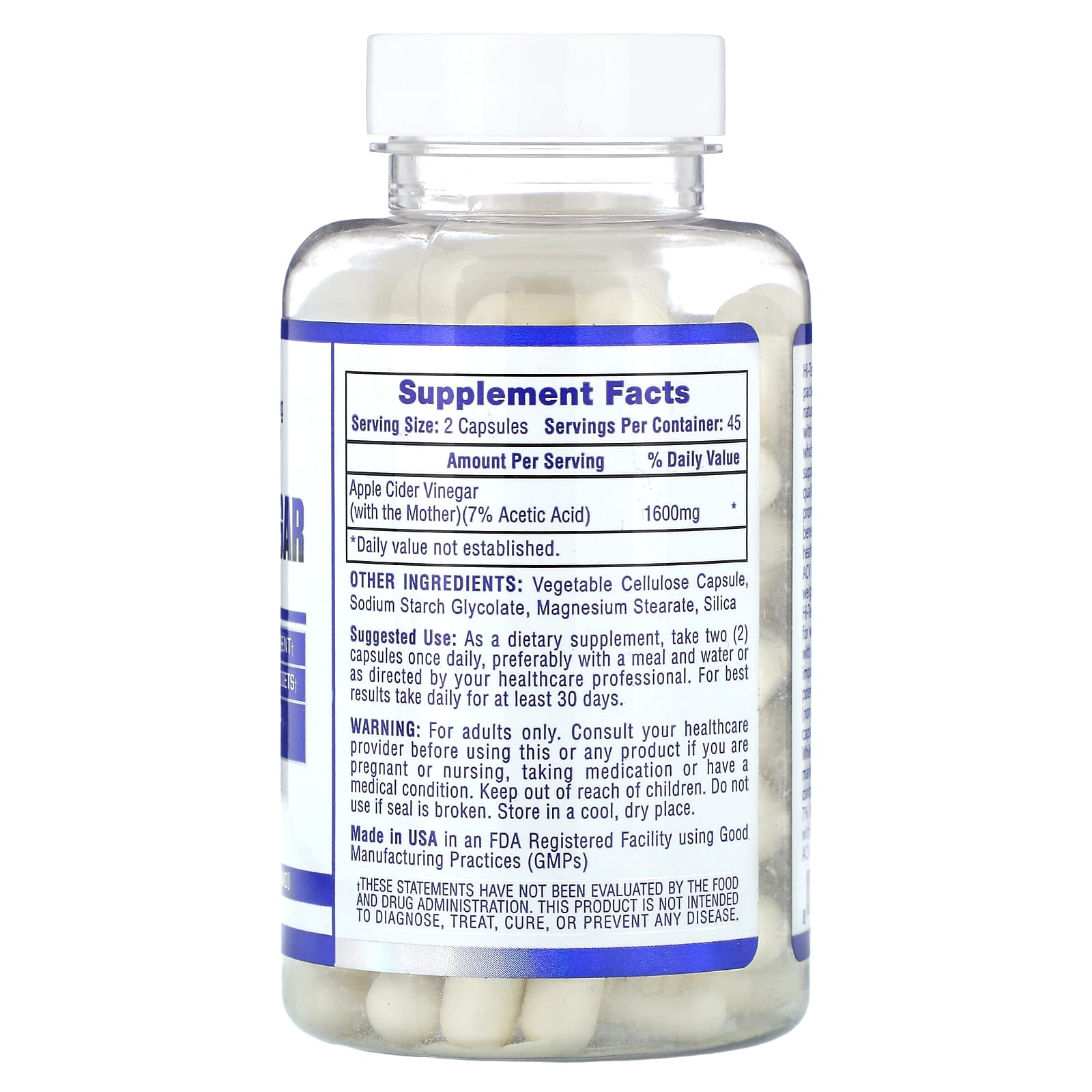Hi Tech Pharmaceuticals, Apple Cider Vinegar With The Mother, Rapid Release, 90 Veggie Capsules (800 mg per Capsule)