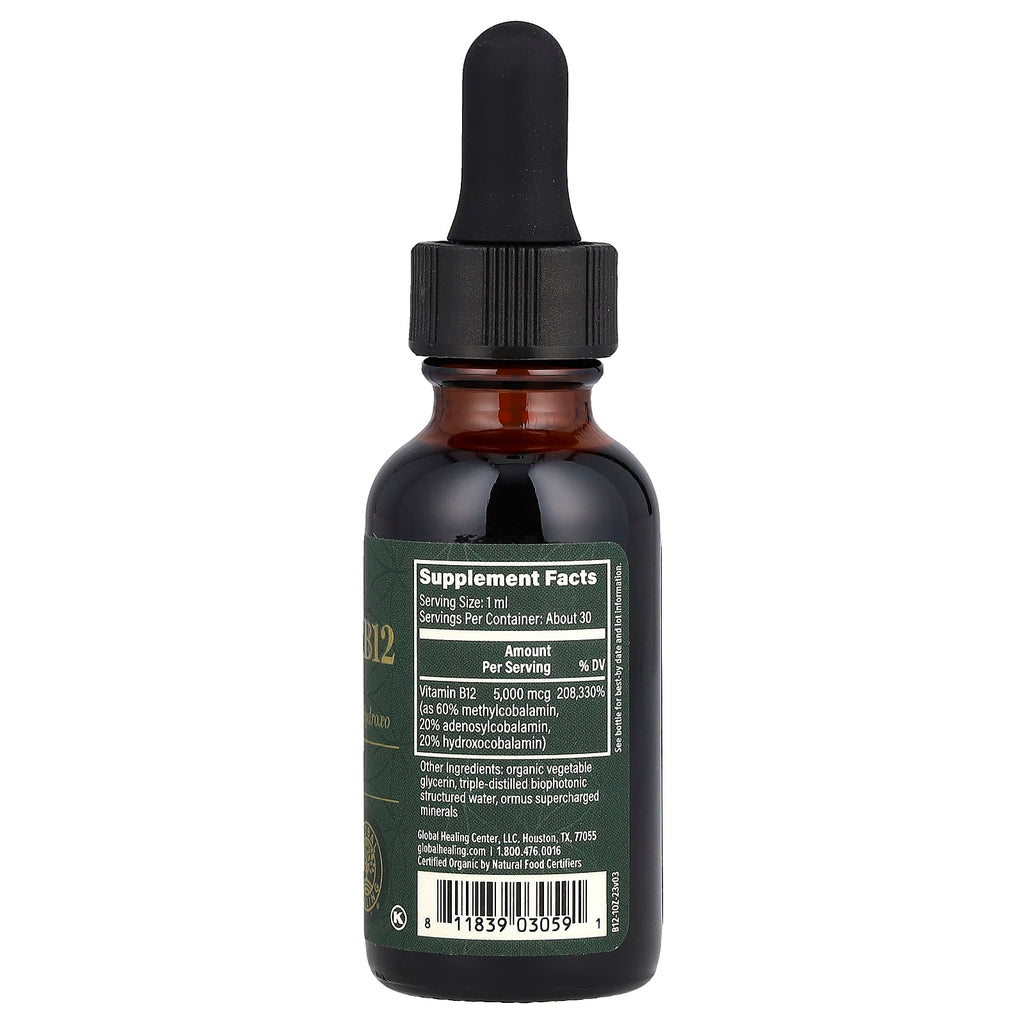 Global Healing, Vitamin B12, 5,000 mcg, 1 fl oz (29.6 ml)