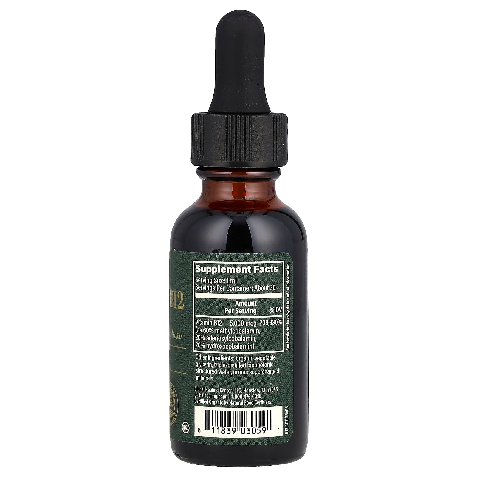 Global Healing, Vitamin B12, 5,000 mcg, 1 fl oz (29.6 ml)