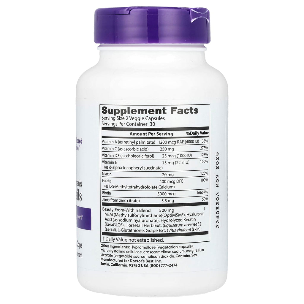 Doctor's Best, Women's Hair, Skin & Nails , 60 Veggies Caps