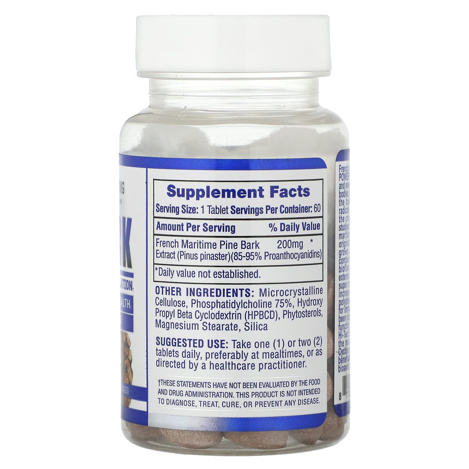 Hi Tech Pharmaceuticals, Pine Bark, 200 mg, 60 Tablets