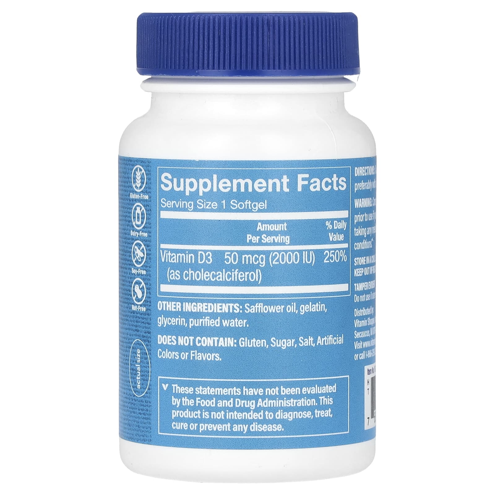 The Vitamin Shoppe, Vitamin D3, 50 mcg (2,000 IU), 100 Softgels