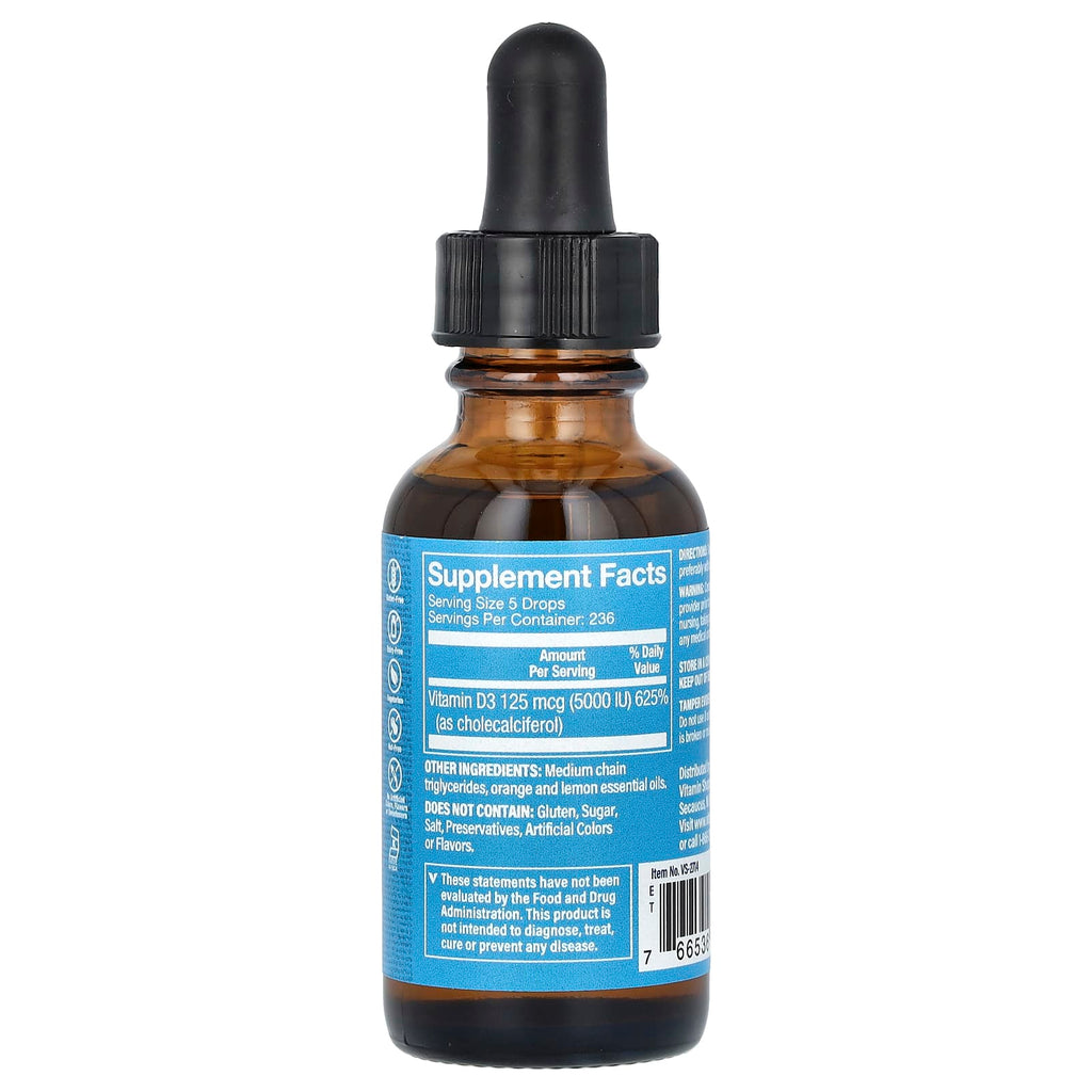 The Vitamin Shoppe, Liquid Vitamin D3, Citrus, 125 mcg (5,000 IU), 1 fl oz (30 ml)