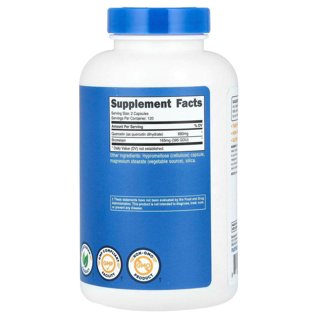 Nutricost, Quercetin with Bromelain, 240 Capsules