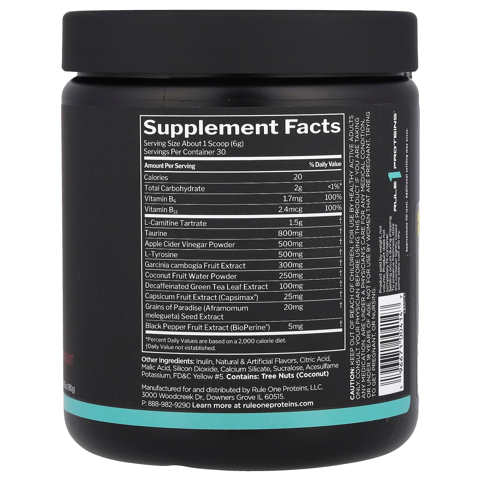 Rule One Proteins, Lean™, Non-Stim Weight Management, Pineapple Passionfruit, 6.35 oz (180 g)