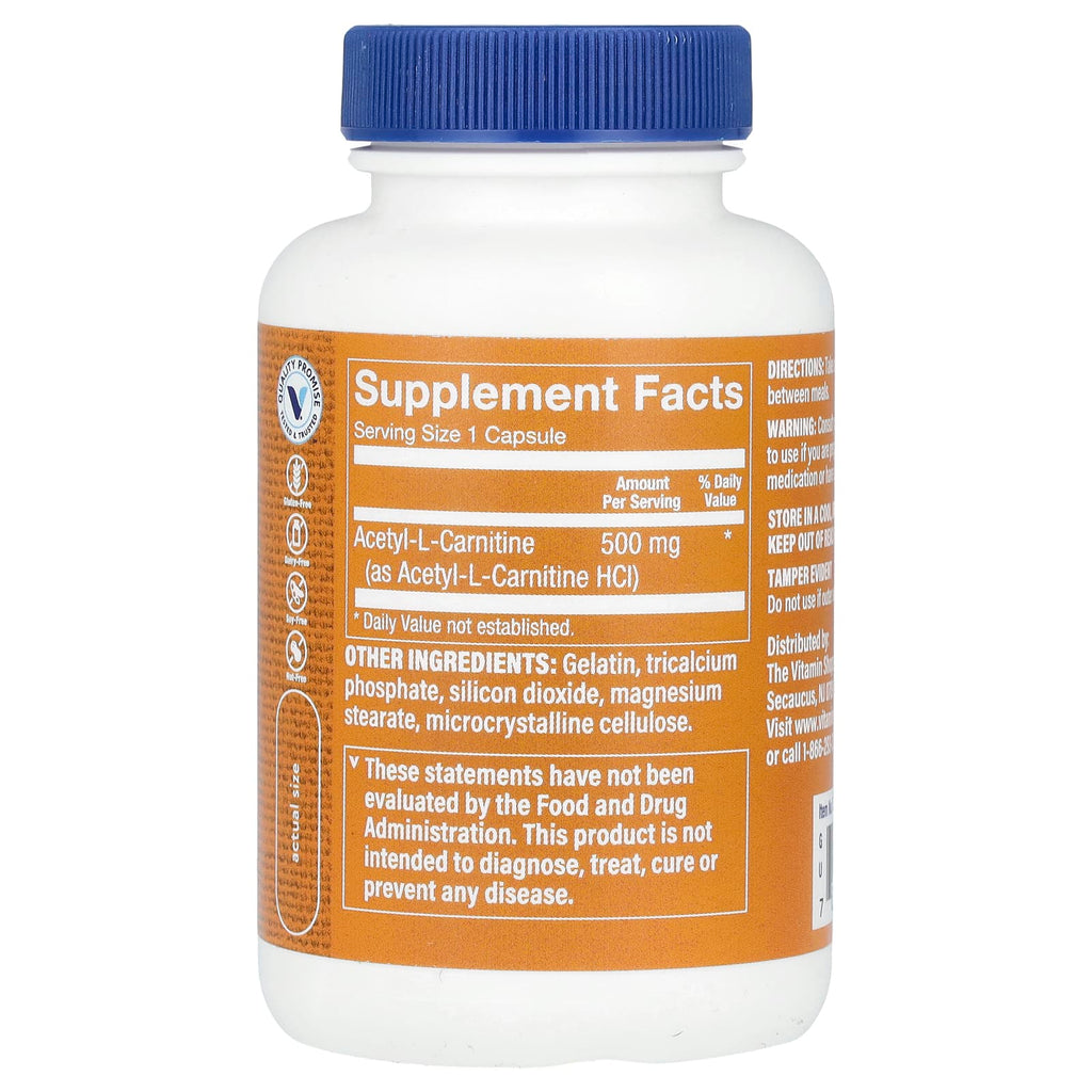 The Vitamin Shoppe, Acetyl L-Carnitine, 500 mg, 60 Capsules