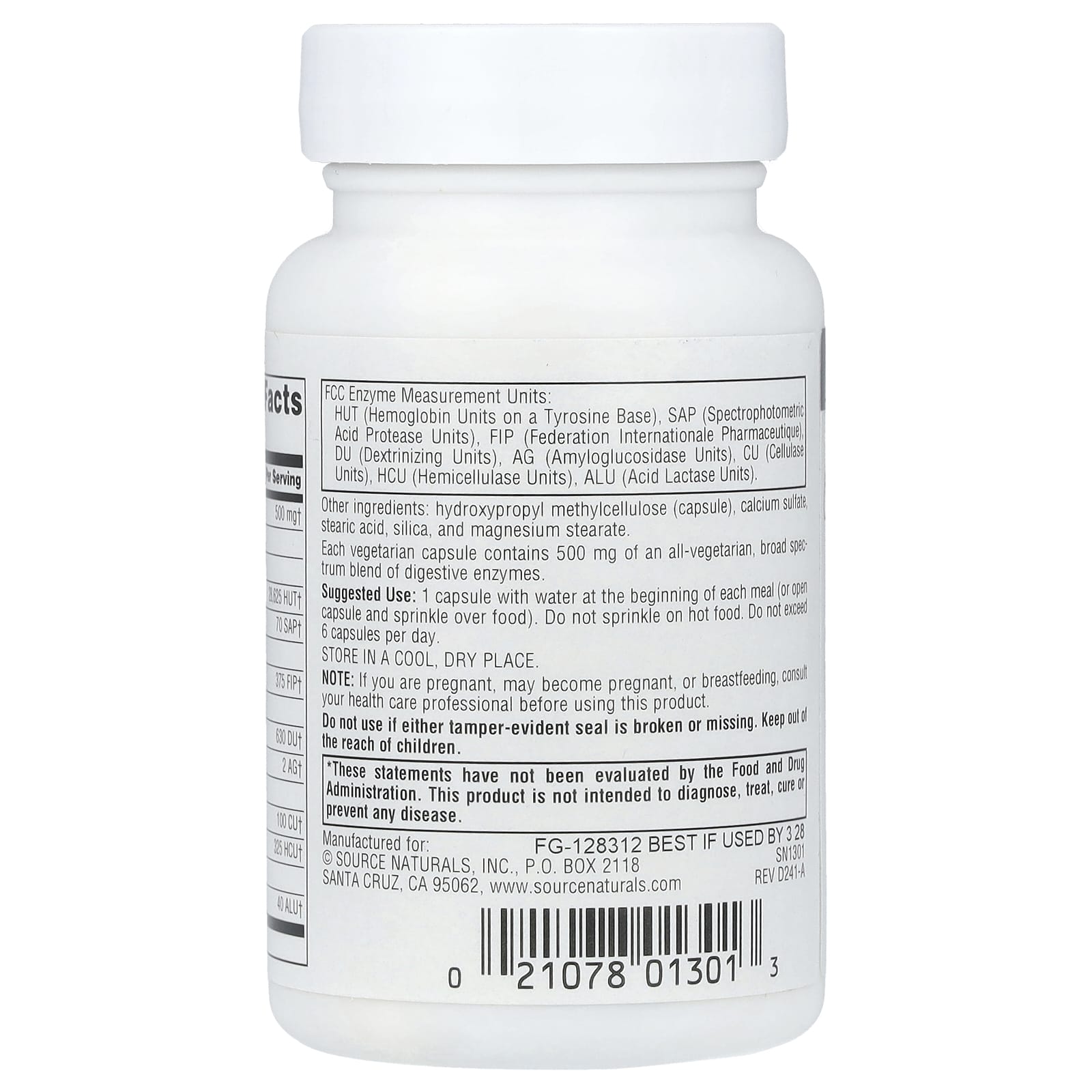 Source Naturals, Daily Essential Enzymes®, 500 mg, 60 Vegetarian Capsules