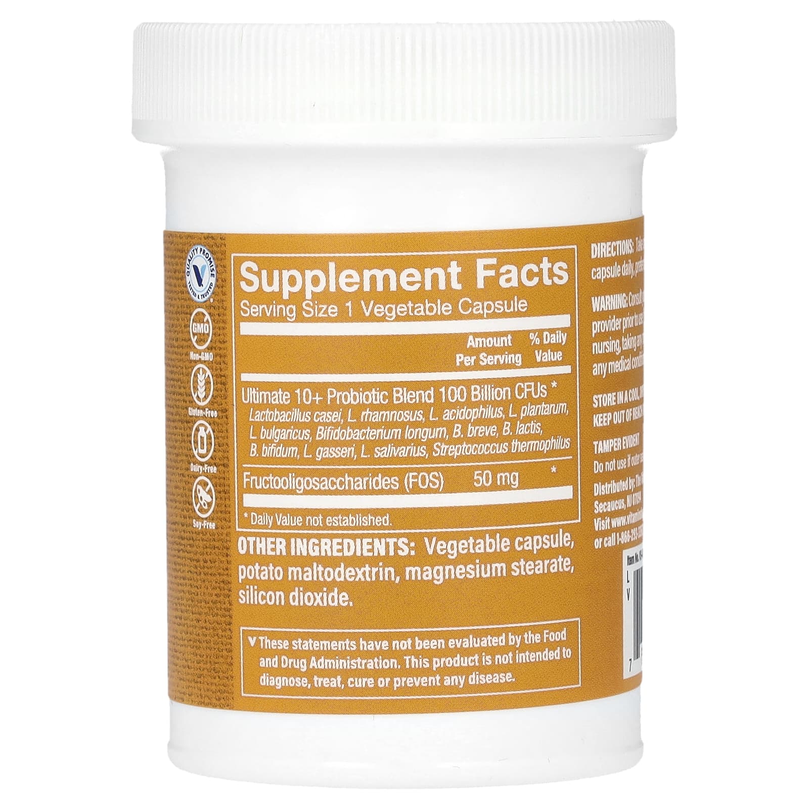 The Vitamin Shoppe, Ultimate 10+ Probiotics, 100 Billion CFU, 30 Vegetable Capsules